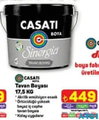 CASATİ TAVAN BOYASI 17,5 KG CASATİ TAVAN BOYASI 17,5 KG